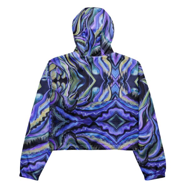 Purple Plant Pattern Women’s cropped windbreaker - Image 2