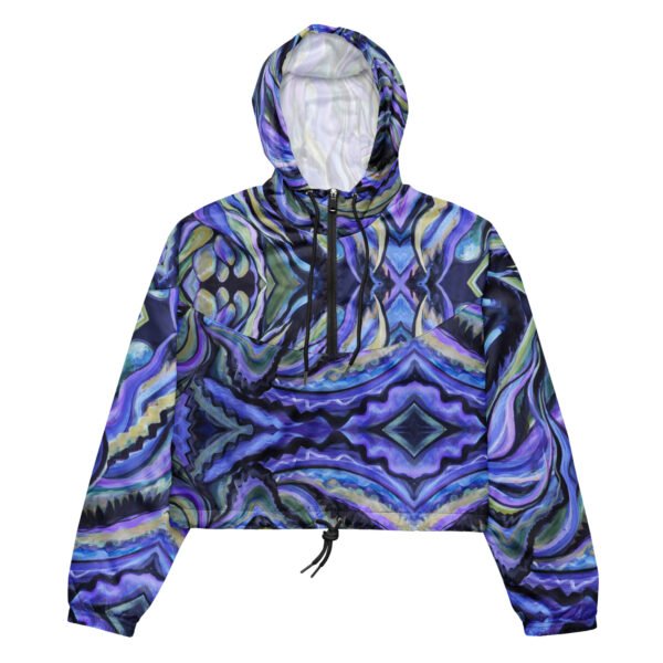 Purple Plant Pattern Women’s cropped windbreaker